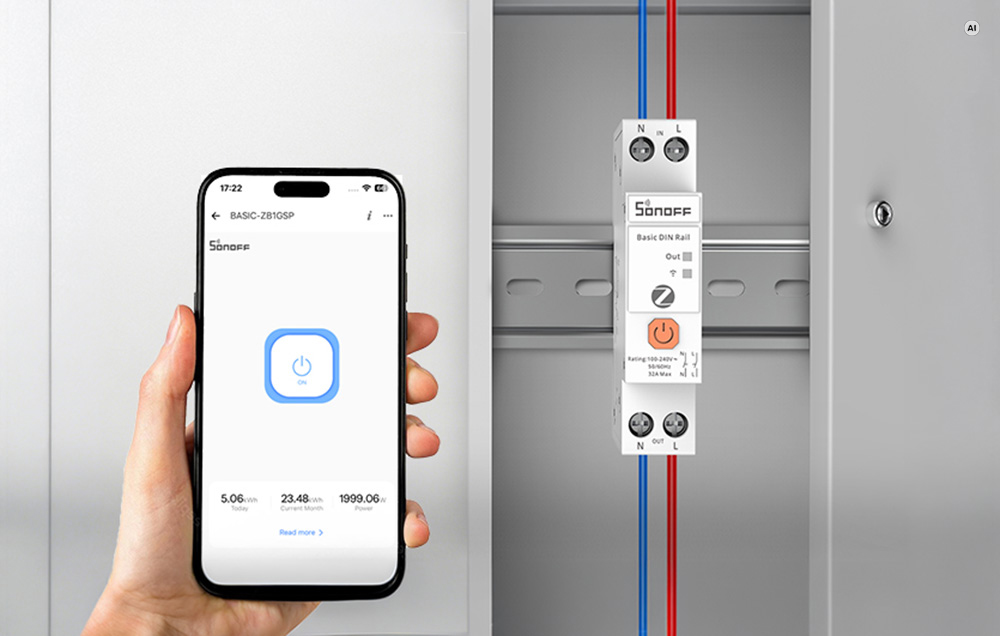 SONOFF Basic ZB1GSP išmanioji Zigbee DIN bėgelio relė 32A aprašymas - Prekės nuotrauka
