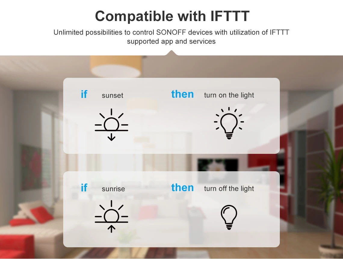 Sonoff RF R2 1 - kanalo išmani relė valdoma WiFi + 433MHz RF - 230VAC 2200W aprašymas - Prekės nuotrauka Sonoff RF R2 1 - kanalo išmani relė valdoma WiFi + 433MHz RF - 230VAC 2200W aprašymas - Prekės nuotrauka