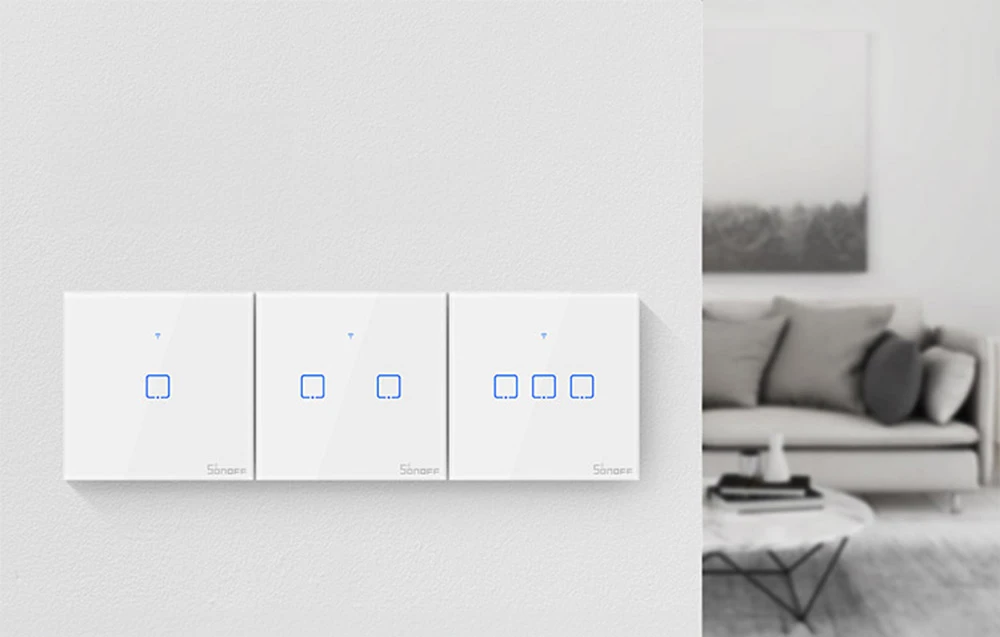 Išmanusis jungiklis WiFi + RF 433 Sonoff T1 EU TX - 2 kanalai aprašymas - Prekės nuotrauka