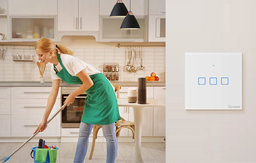Smart Switch WiFi + RF 433 Sonoff T2 EU TX (3 kanalų) atnaujintas aprašymas - Prekės nuotrauka Smart Switch WiFi + RF 433 Sonoff T2 EU TX (3 kanalų) atnaujintas aprašymas - Prekės nuotrauka