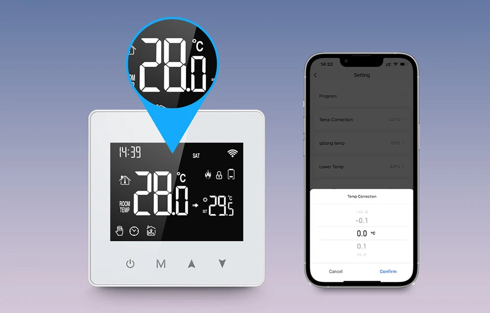 Išmanusis termostatas Avatto WT198 WiFi TUYA aprašymas - Prekės nuotrauka Išmanusis termostatas Avatto WT198 WiFi TUYA aprašymas - Prekės nuotrauka
