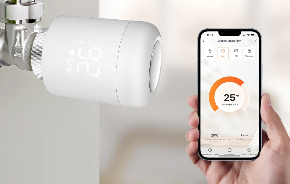 Išmanusis termostato radiatoriaus vožtuvas Avatto TRV16 Zigbee Tuya aprašymas - Prekės nuotrauka Išmanusis termostato radiatoriaus vožtuvas Avatto TRV16 Zigbee Tuya aprašymas - Prekės nuotrauka
