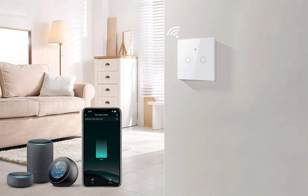 Smart Touch WiFi šviesos jungiklis Gosund SLS2 (pasirenkamas N, dvigubas) aprašymas - Prekės nuotrauka