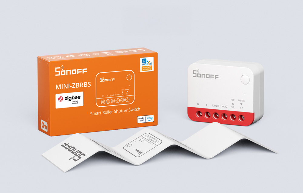 Išmanusis „ZigBee“ žaliuzių jungiklis „Sonoff MINI-ZBRBS“ (2 vnt. pakuotėje) aprašymas - Prekės nuotrauka Išmanusis „ZigBee“ žaliuzių jungiklis „Sonoff MINI-ZBRBS“ (2 vnt. pakuotėje) aprašymas - Prekės nuotrauka