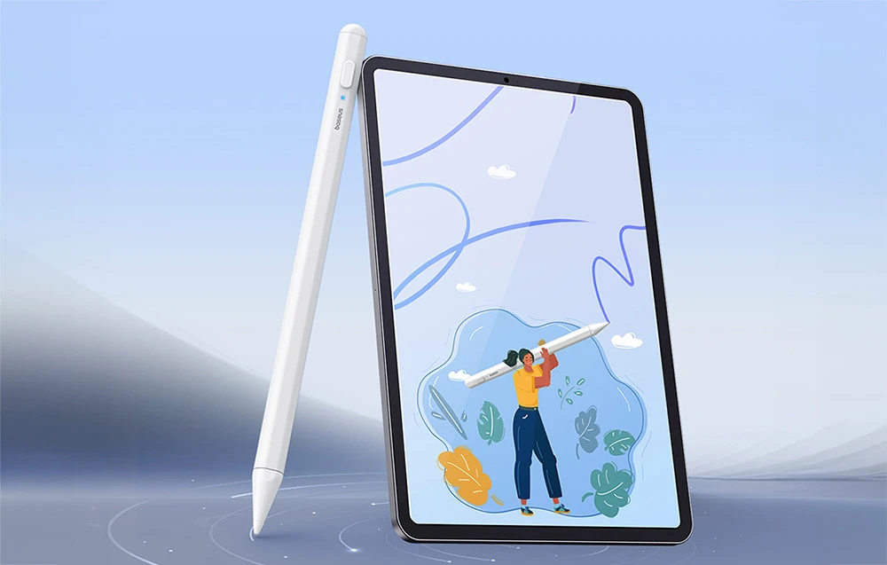 Smooth Writing 2 Baseus Stylus Lite su LED indikatoriumi Balta aprašymas - Prekės nuotrauka