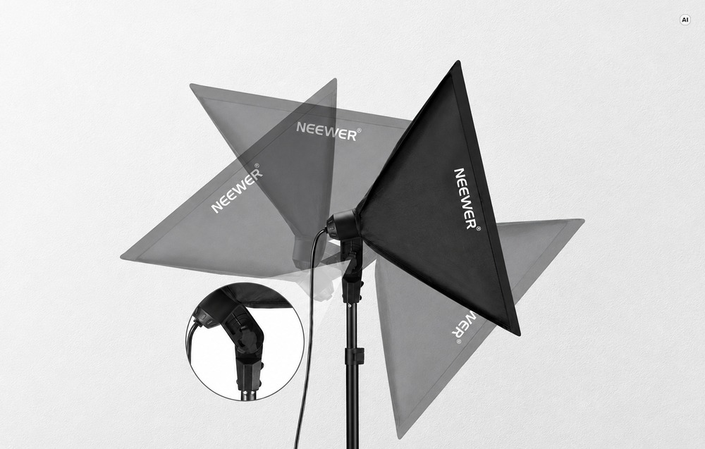 Neewer Softbox apšvietimo rinkinys 10102773 700 W 3 vnt. aprašymas - Prekės nuotrauka