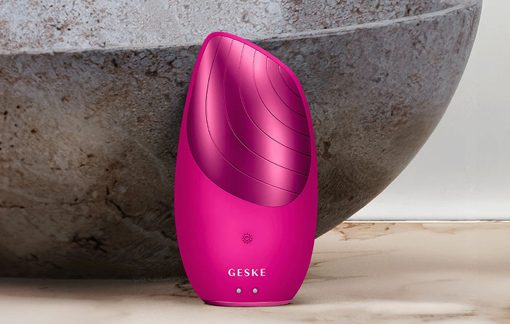 Geske „Sonic Thermo Facial 6 in 1“ veido šveitiklis su programėle (rausvai raudonas) aprašymas - Prekės nuotrauka