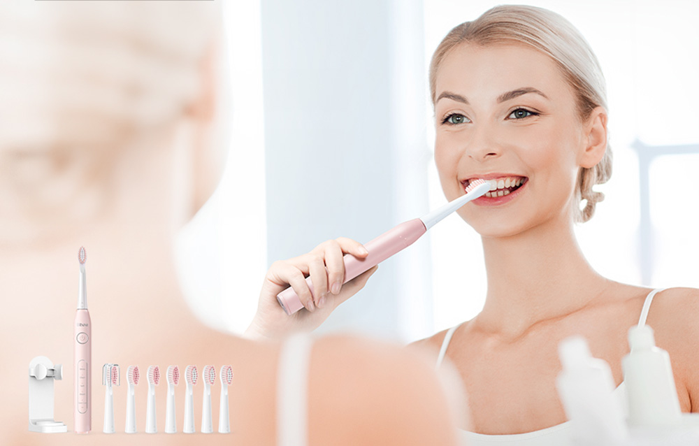 sonic-dantu šepetėlis-su antgaliais-rinkinys-laikiklis-ir