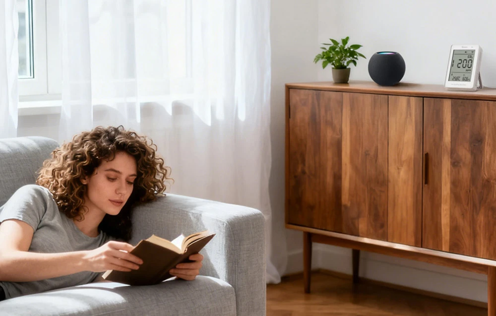 Sonoff AirGuard CO2 SAWF-08P Wifi temperatūros drėgmės ir CO2 sensorius, palaiko Matter aprašymas - Prekės nuotrauka Sonoff AirGuard CO2 SAWF-08P Wifi temperatūros drėgmės ir CO2 sensorius, palaiko Matter aprašymas - Prekės nuotrauka