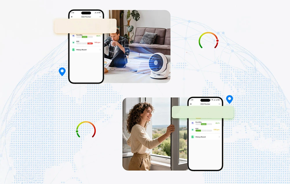 Sonoff AirGuard CO2 SAWF-08P Wifi temperatūros drėgmės ir CO2 sensorius, palaiko Matter aprašymas - Prekės nuotrauka Sonoff AirGuard CO2 SAWF-08P Wifi temperatūros drėgmės ir CO2 sensorius, palaiko Matter aprašymas - Prekės nuotrauka