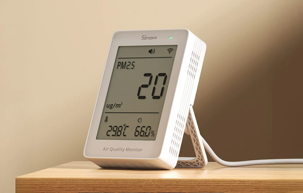 Drėkintuvas Sonoff AirGuard PM2.5 Wi-Fi oro kokybės sensorius, palaiko Matter aprašymas - Prekės nuotrauka Drėkintuvas Sonoff AirGuard PM2.5 Wi-Fi oro kokybės sensorius, palaiko Matter aprašymas - Prekės nuotrauka