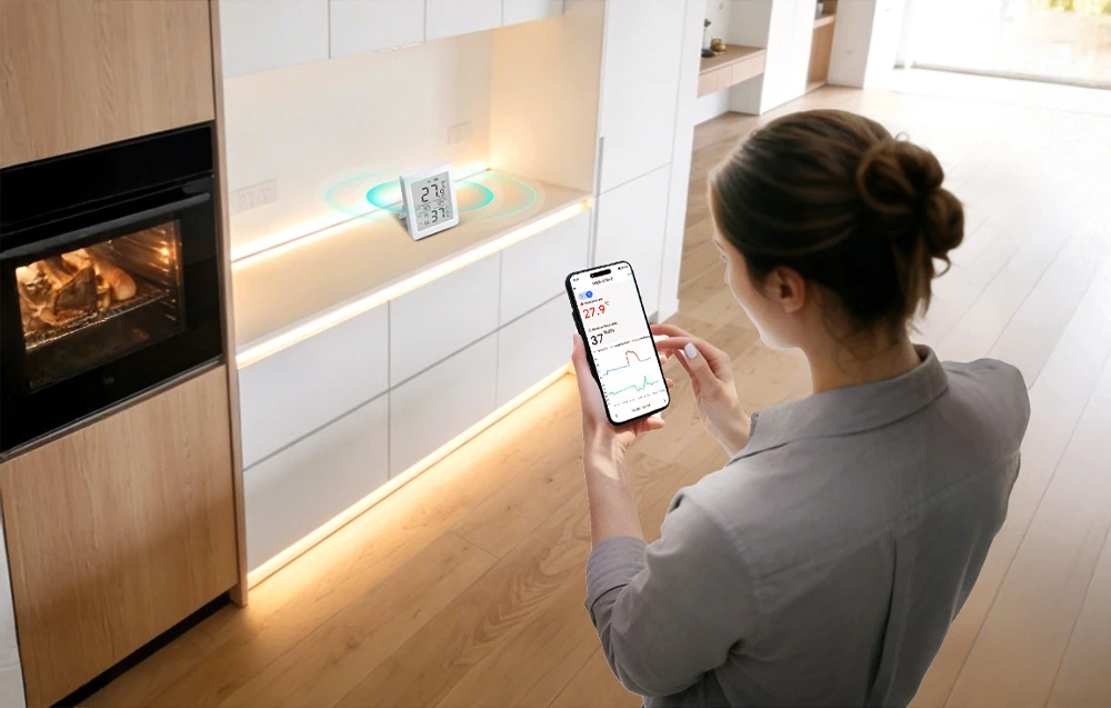 Sonoff AirGuard TH Zigbee temperatūros ir drėgmės sensorius SNZB-02DR2 aprašymas - Prekės nuotrauka