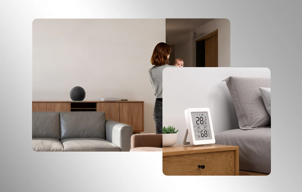 Sonoff AirGuard TH Zigbee temperatūros ir drėgmės sensorius SNZB-02DR2 aprašymas - Prekės nuotrauka