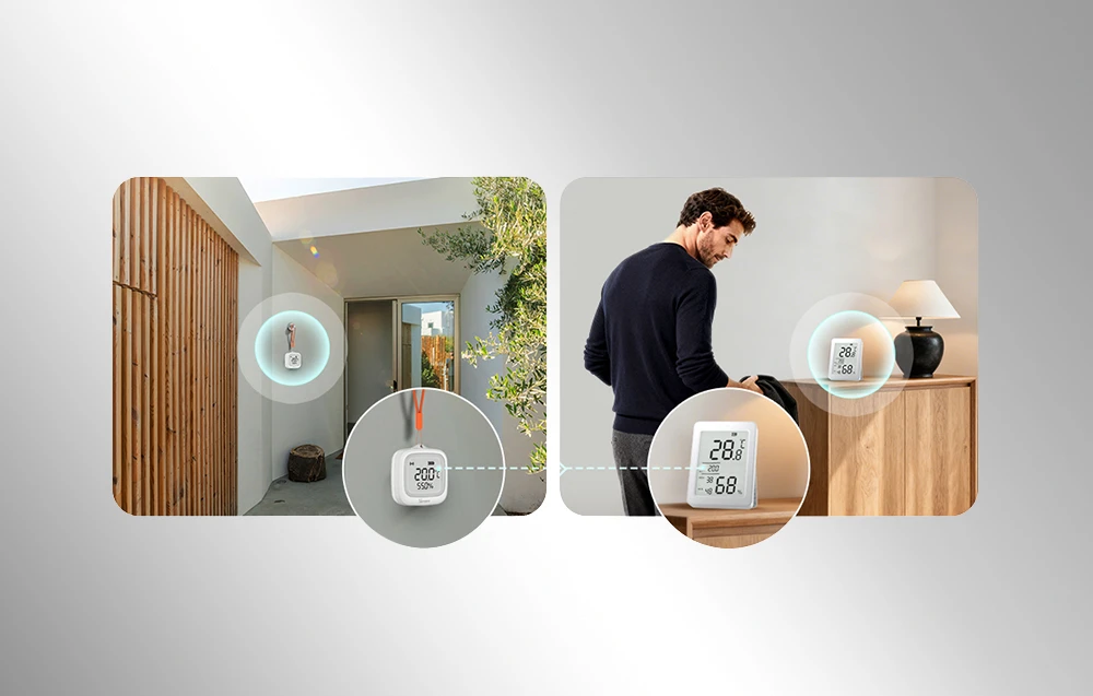 Sonoff AirGuard TH Zigbee temperatūros ir drėgmės sensorius SNZB-02DR2 aprašymas - Prekės nuotrauka