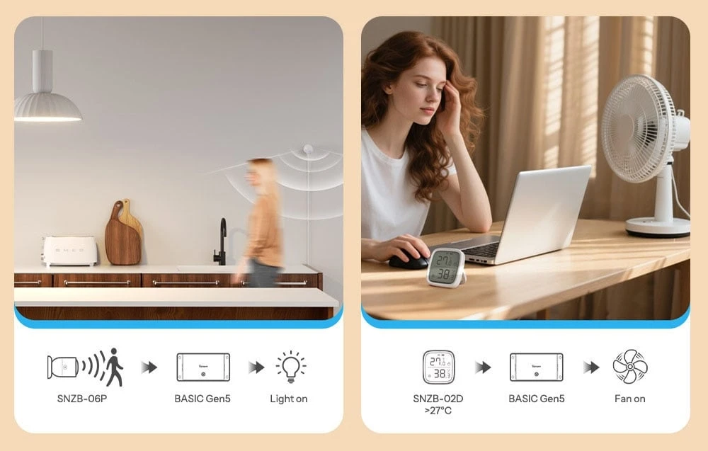 SONOFF Basic R5 Gen5 Wi-Fi Matter 10A Switch, 4-Pack aprašymas - Prekės nuotrauka