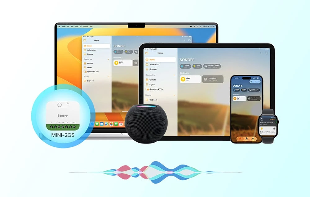 Sonoff Mini Duo 2 kanalų Wifi išmanioji relė, Matter aprašymas - Prekės nuotrauka Sonoff Mini Duo 2 kanalų Wifi išmanioji relė, Matter aprašymas - Prekės nuotrauka