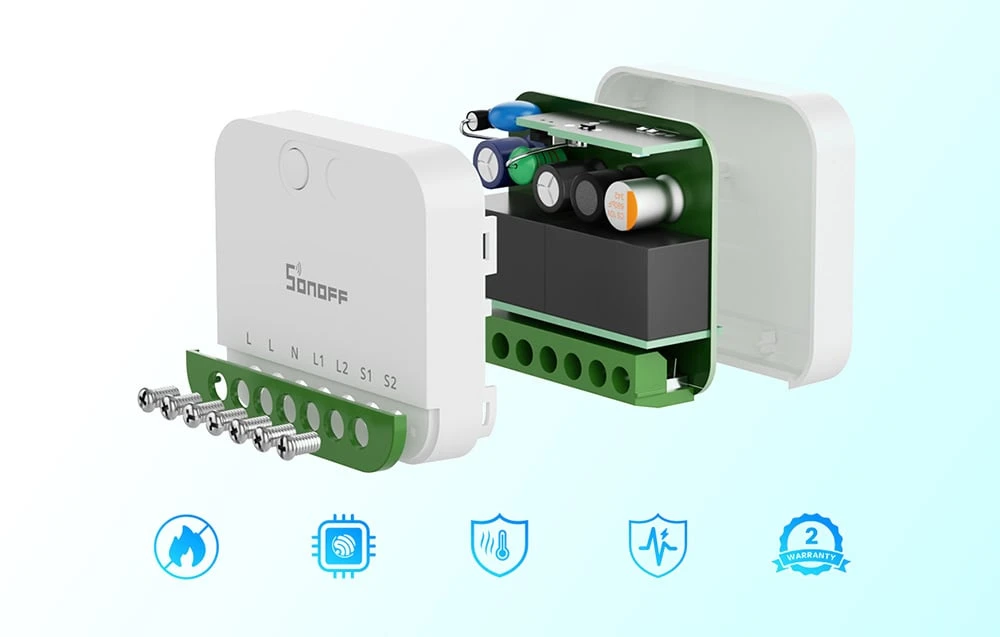 Sonoff Mini Duo 2 kanalų Wifi išmanioji relė, Matter aprašymas - Prekės nuotrauka Sonoff Mini Duo 2 kanalų Wifi išmanioji relė, Matter aprašymas - Prekės nuotrauka