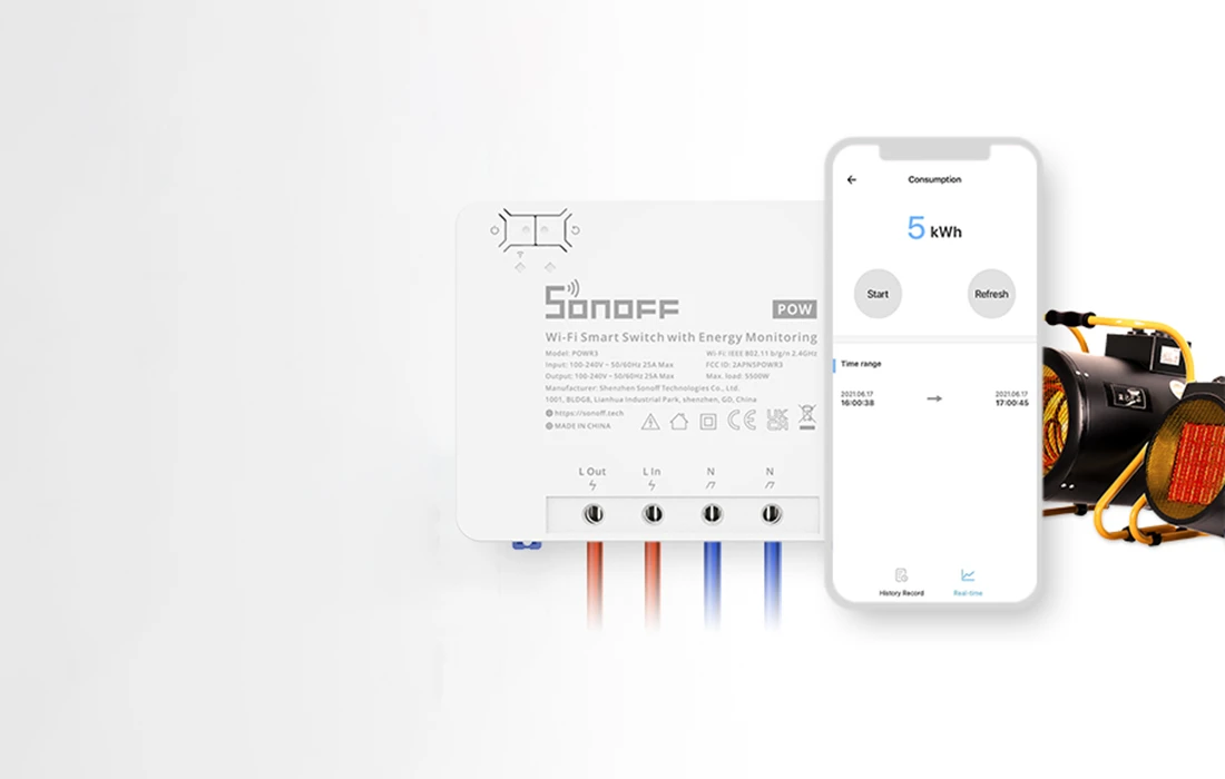 Sonoff Pow R3 1-kanalo išmani relė valdoma WiFi su energijos sunaudojimo matavimo funkcija - 230VAC 5500W aprašymas - Prekės nuotrauka Sonoff Pow R3 1-kanalo išmani relė valdoma WiFi su energijos sunaudojimo matavimo funkcija - 230VAC 5500W aprašymas - Prekės nuotrauka