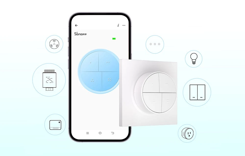 Sonoff Orb 4 in 1 Zigbee 4 mygtukų belaidis mygtukas aprašymas - Prekės nuotrauka Sonoff Orb 4 in 1 Zigbee 4 mygtukų belaidis mygtukas aprašymas - Prekės nuotrauka