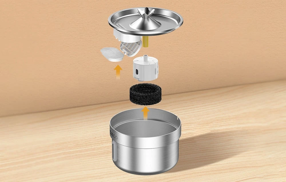 Stainless Steel Pet Vanduo fountain 2l Rojeco aprašymas - Prekės nuotrauka