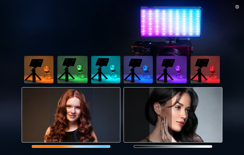 LED Vaizdo Šviestuvas - Neewer SL90C RGB Studijinis Šviestuvas 2700–7500 K Juodas aprašymas - Prekės nuotrauka