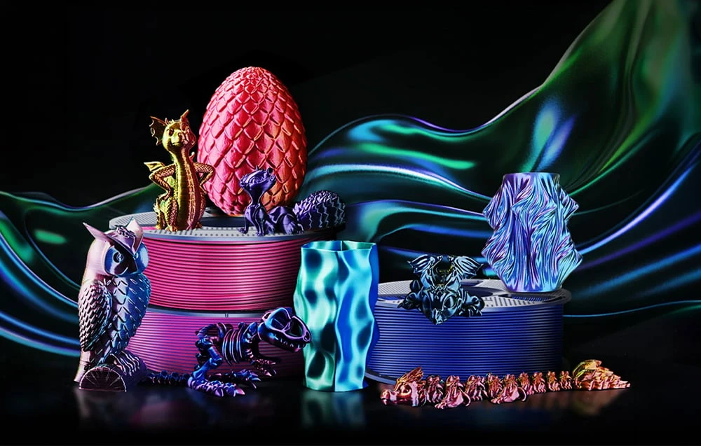 Sunlu PLA+ Silk Dual Color Filament (Juodas and Žalias) aprašymas - Prekės nuotrauka