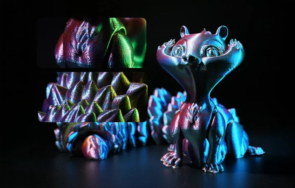 Sunlu PLA+ Silk Dual Color Filament (Juodas and Gold) aprašymas - Prekės nuotrauka