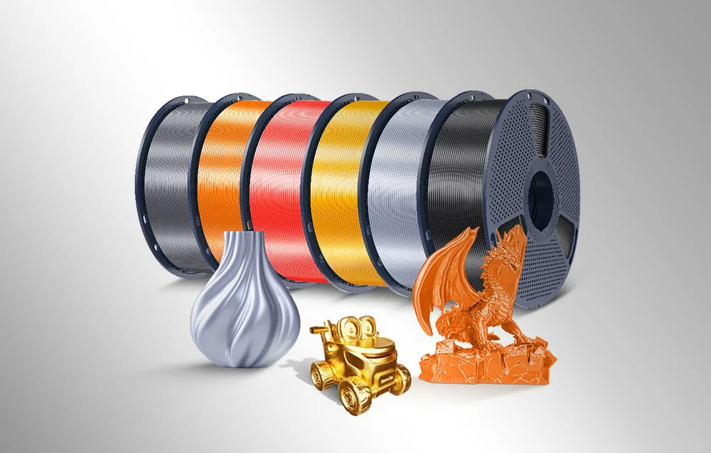 Sunlu PLA+ Silk Filament (Juodas) aprašymas - Prekės nuotrauka