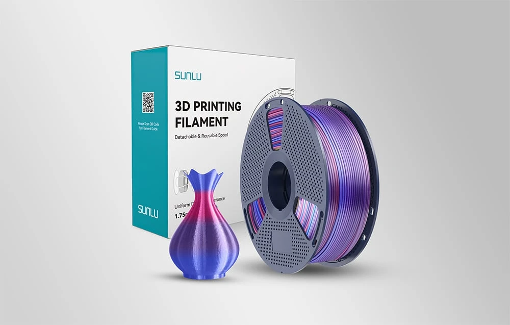 Sunlu PLA+ Silk Filament (Rainbow 02) aprašymas - Prekės nuotrauka