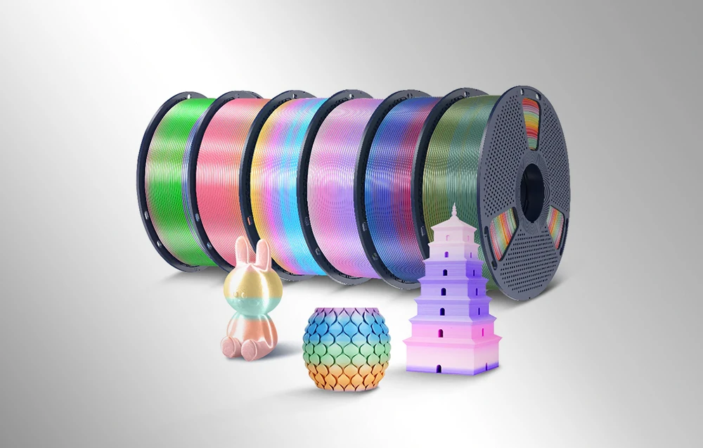 Sunlu PLA+ Silk Filament (Rainbow) 04 aprašymas - Prekės nuotrauka