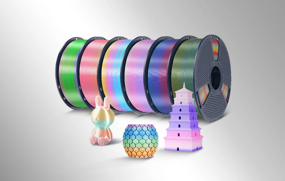 Sunlu PLA+ Silk Filament (Rainbow) 05 aprašymas - Prekės nuotrauka