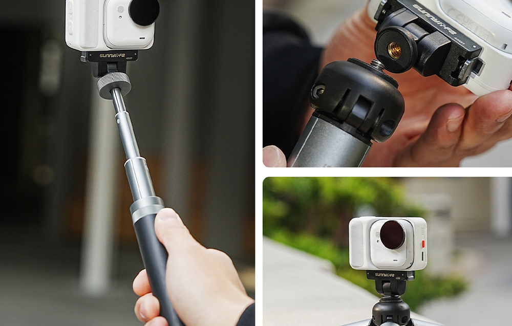 Sunnylife 1/4" Quick-Connect Adapteris with 180° Rotation for Insta360 GO Ultra aprašymas - Prekės nuotrauka