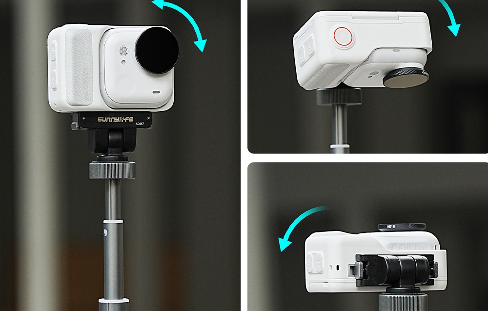Sunnylife 1/4" Quick-Connect Adapteris with 180° Rotation for Insta360 GO Ultra aprašymas - Prekės nuotrauka
