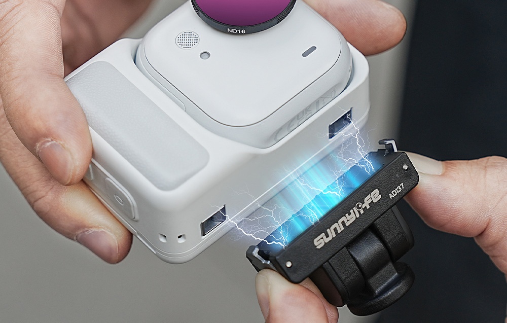 Sunnylife 1/4" Quick-Connect Adapteris with 180° Rotation for Insta360 GO Ultra aprašymas - Prekės nuotrauka
