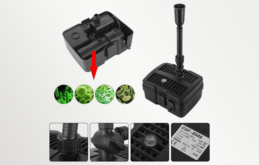 SUNSUN CUF-2505 5W UV Fountain Pump aprašymas - Prekės nuotrauka