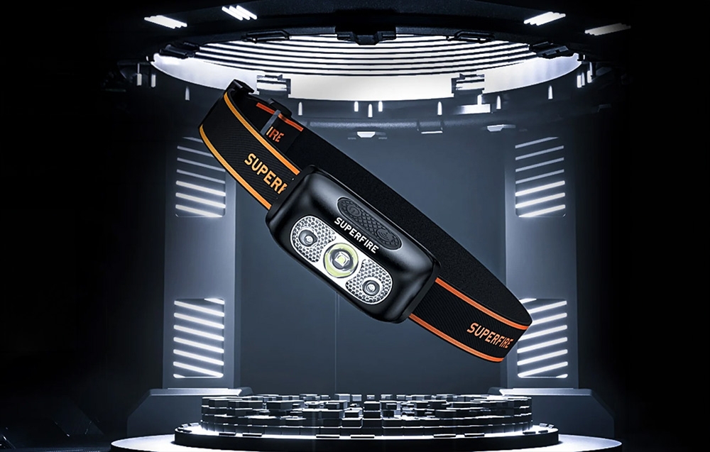 Superfire Žibintuvėlis ant galvos, įkraunamas micro USB, 2W, 110lm, 500mAh aprašymas - Prekės nuotrauka