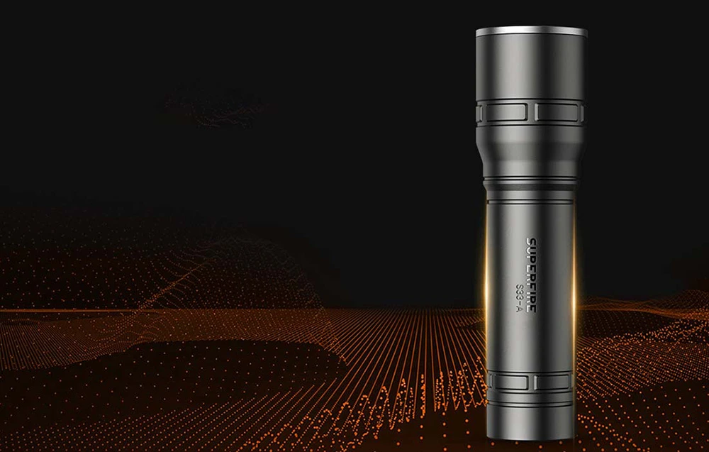 Žibintuvėlis Superfire S33-A, USB - juodas aprašymas - Prekės nuotrauka