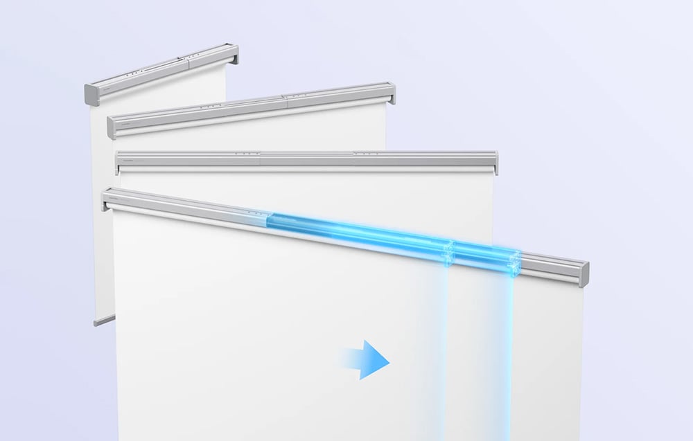 Išmanusis šviesos nepraleidžiantis roletas „SwitchBot Roller Shade Matter“, baltos spalvos aprašymas - Prekės nuotrauka