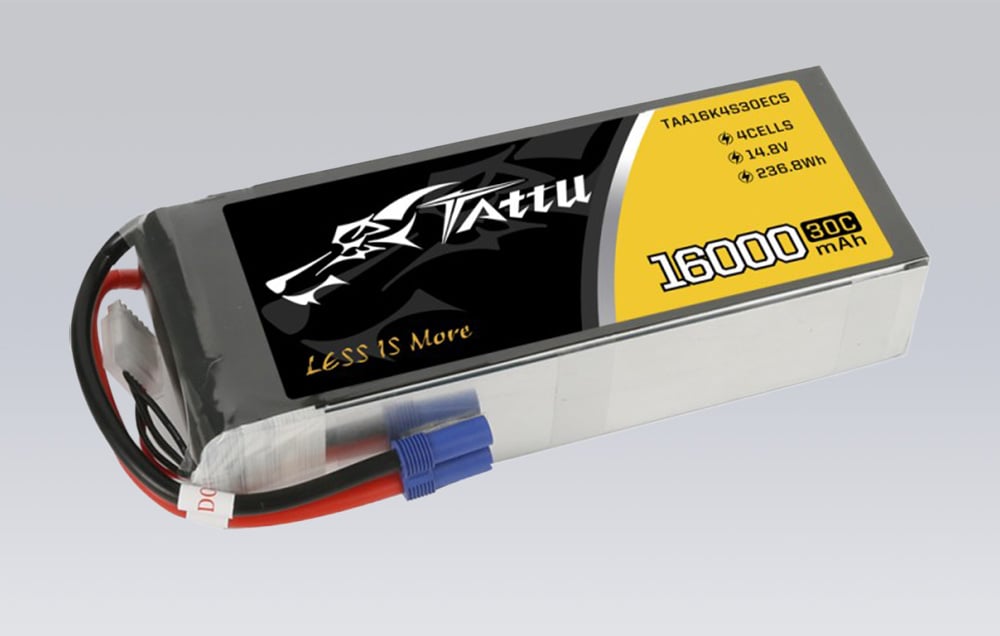Gens Ace & Tattu Tattu 16000mAh 14.8V 30C 4S1P Lipo Baterija Pack with EC5 aprašymas - Prekės nuotrauka