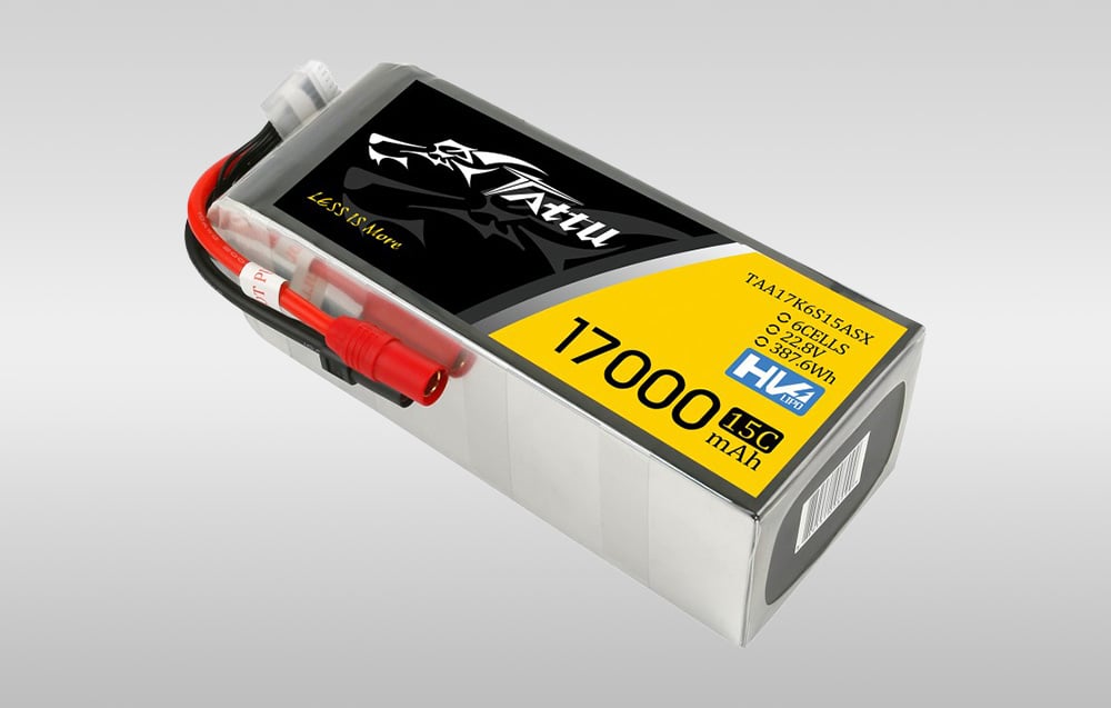 Gens Ace & Tattu Tattu 17000mAh 22.8V 15C 6S1P Lipo Baterija with AS150+XT150 Plug aprašymas - Prekės nuotrauka