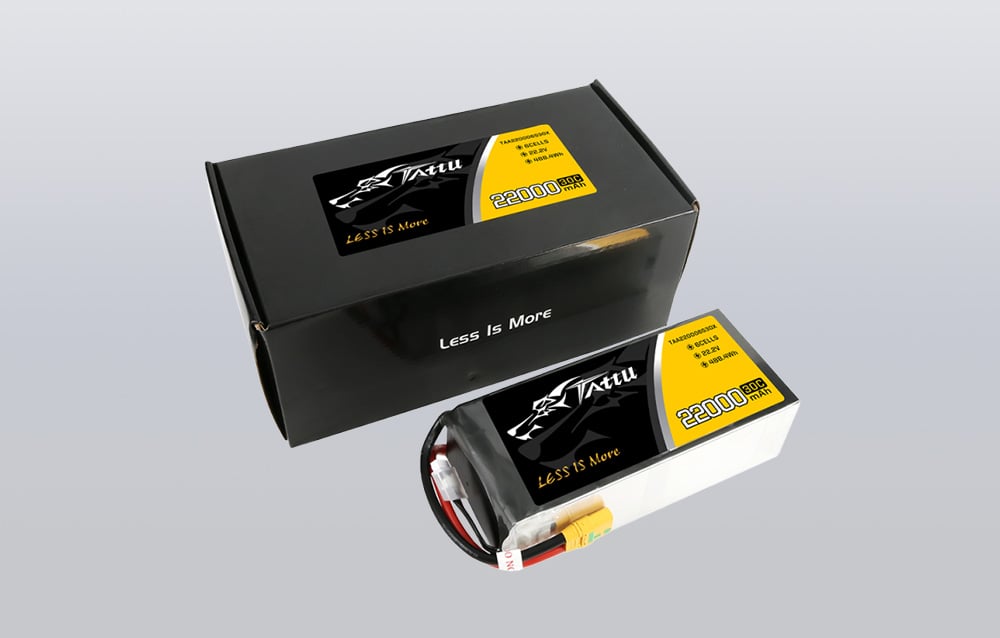 Gens Ace & Tattu Tattu 22000mAh 22.2V 30C 6S1P Lipo Baterija Pack with XT90-S plug aprašymas - Prekės nuotrauka