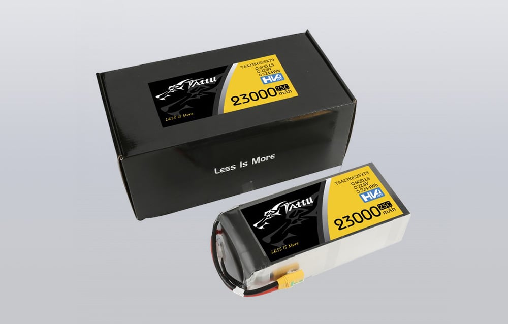 Gens Ace & Tattu Tattu 23000mAh 22.8V 25C 6S1P Lipo Baterija Pack With XT90-S aprašymas - Prekės nuotrauka