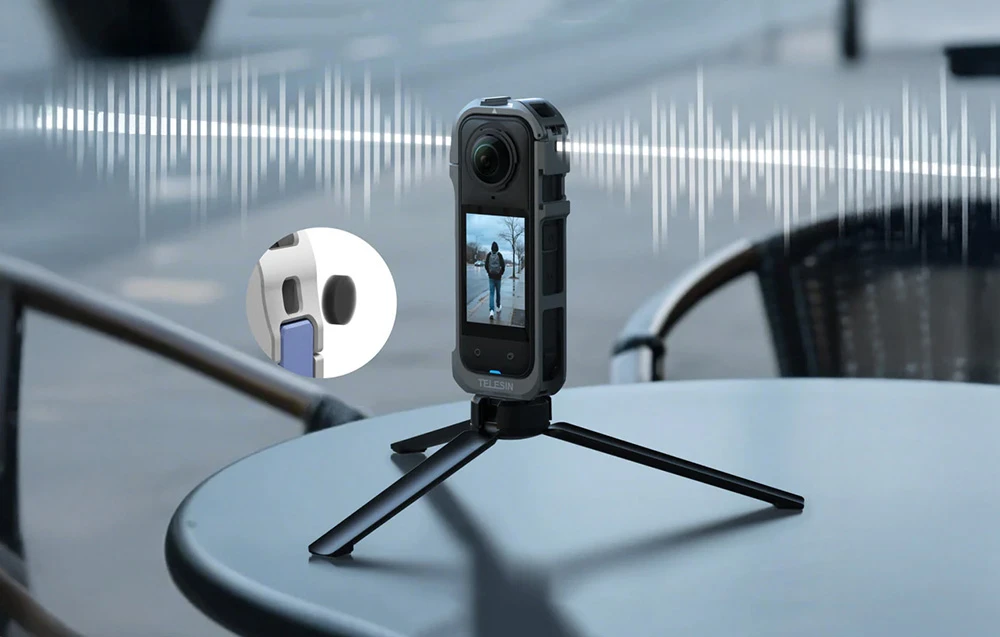 Telesin aliuminio apsauginis dėklas, skirtas „Insta360 X5“ aprašymas - Prekės nuotrauka