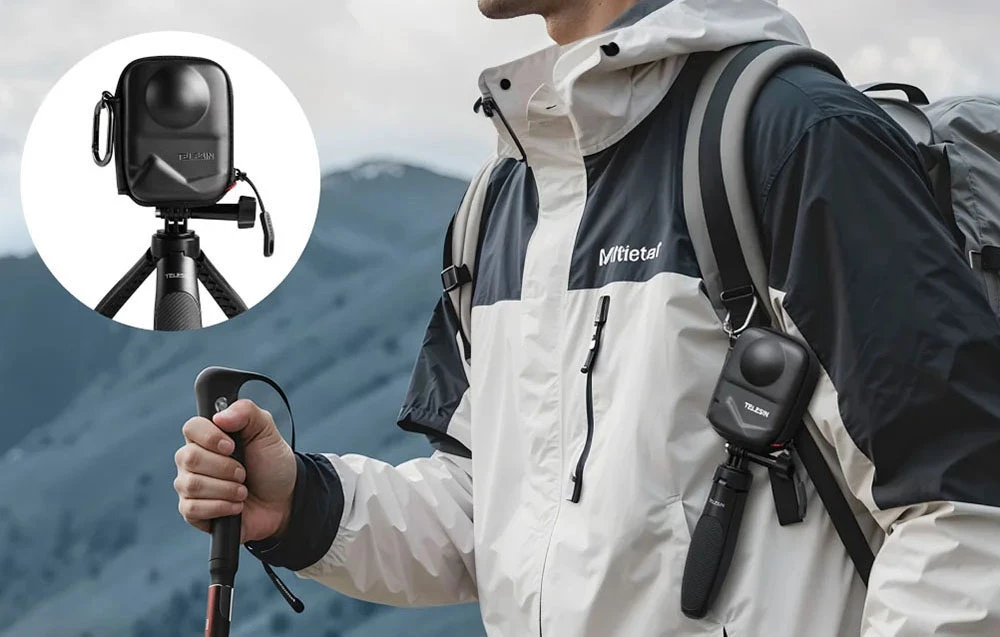 „Telesin DJI Osmo 360“ apsauginis krepšys, pilnai uždarytas aprašymas - Prekės nuotrauka