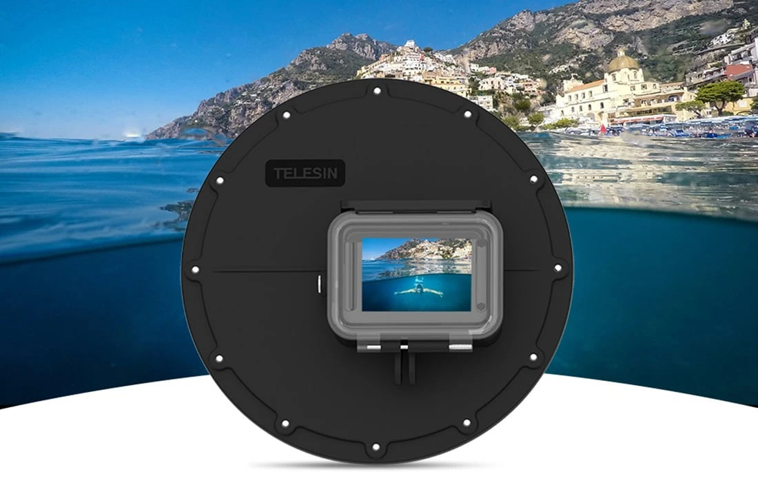 Telesin povandeninio dėklo kupolo prievadas, skirtas GoPro Hero 9 (GP-DMP-T09) aprašymas - Prekės nuotrauka Telesin povandeninio dėklo kupolo prievadas, skirtas GoPro Hero 9 (GP-DMP-T09) aprašymas - Prekės nuotrauka