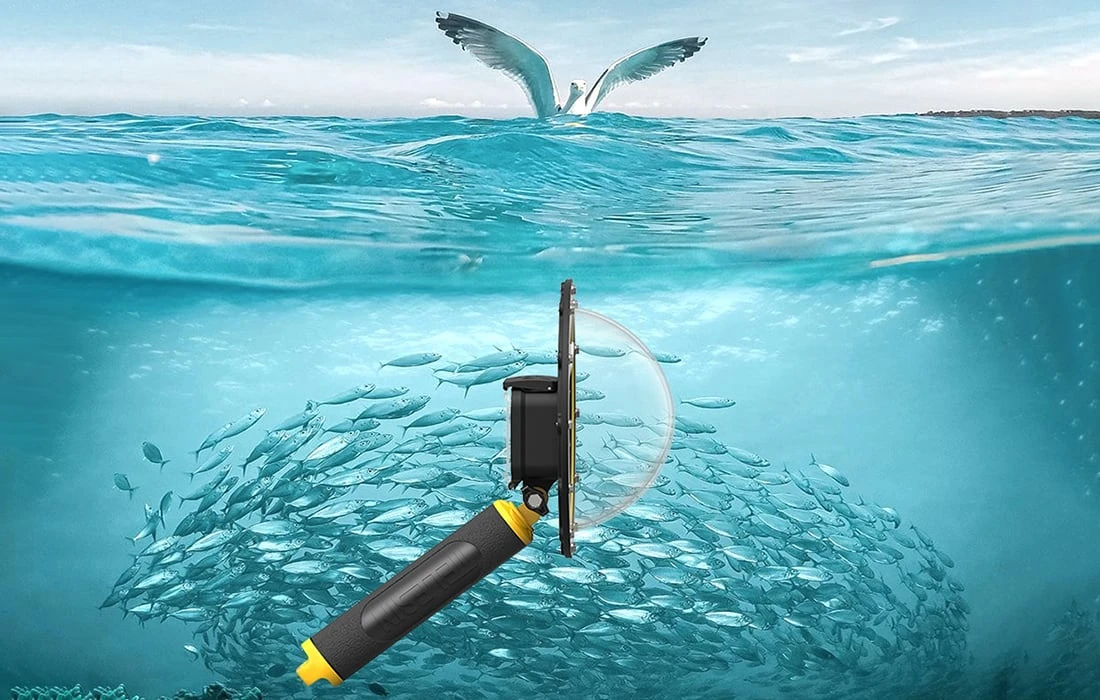Telesin povandeninio dėklo kupolo prievadas, skirtas GoPro Hero 9 (GP-DMP-T09) aprašymas - Prekės nuotrauka Telesin povandeninio dėklo kupolo prievadas, skirtas GoPro Hero 9 (GP-DMP-T09) aprašymas - Prekės nuotrauka