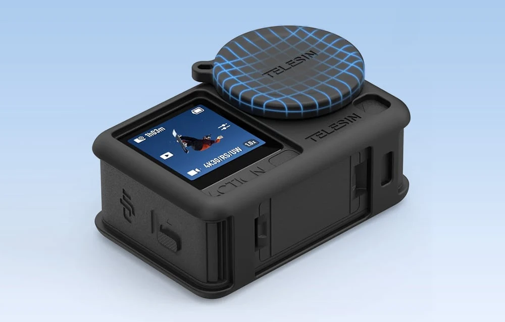 Telesin Silicone Protective Case for DJI Osmo Action 6 juodos spalvos aprašymas - Prekės nuotrauka