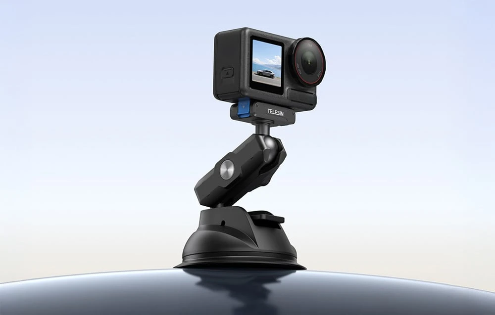 Telesin suction cup holder for DJI Osmo Action 3/4/5 Pro aprašymas - Prekės nuotrauka