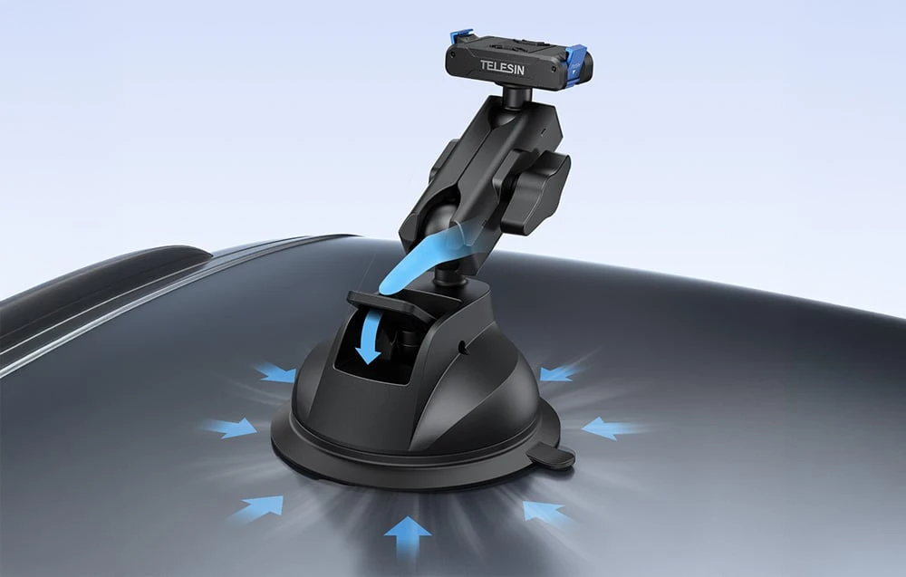 Telesin suction cup holder for DJI Osmo Action 3/4/5 Pro aprašymas - Prekės nuotrauka