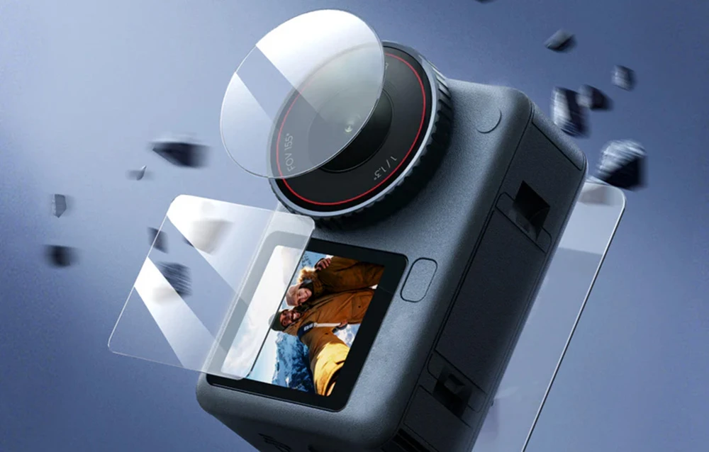Telesin tempered glass set for DJI Osmo Action 6 Lens + screen aprašymas - Prekės nuotrauka